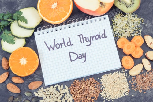 Preview: Notepad With Inscription World Thyroid Day And Best Nutritious Ingredients For Healthy Thyroid