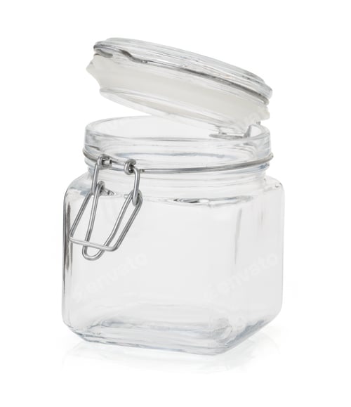 Preview: Empty Glass Jar Isolated On White
