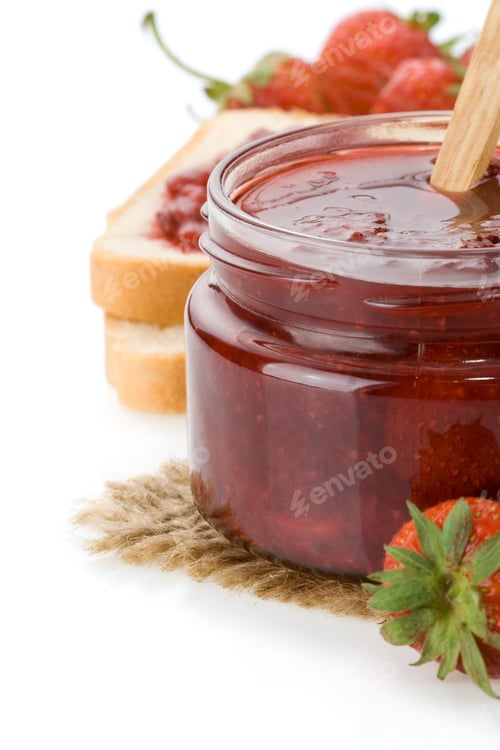 Preview: Strawberry Jam Isolated On White Background