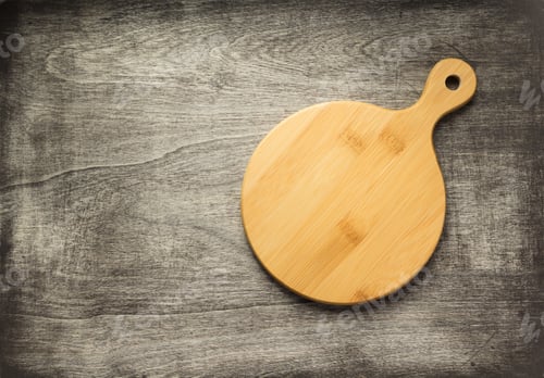 Preview: Cutting Board At Old Wooden Table, Top View