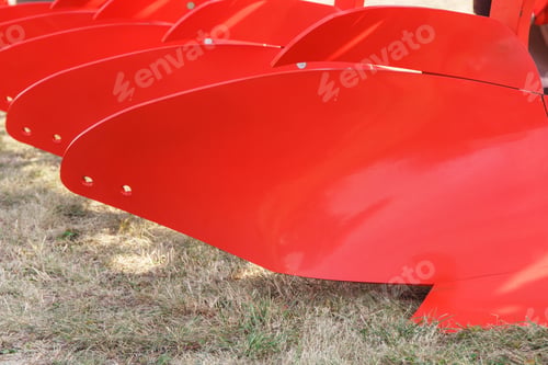 Preview: Part And Detail Of Agricultural Plow. Modern Technology In Agriculture Concept