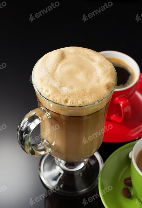 Preview: Cup Of Coffee On Black Background