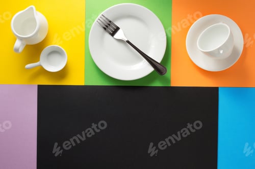 Preview: Kitchenware At Abstract Colorful Background