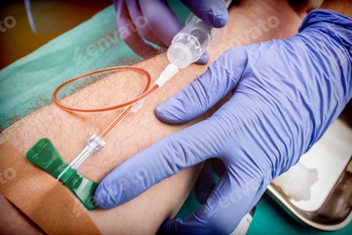 Preview: Nurse Draws Blood To A Blood Donor In A Hospital, Conceptual Image