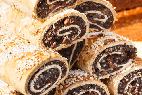 Preview: Portion Of Fresh Baked Homemade Poppy Seeds Cake. Festive Dessert Concept