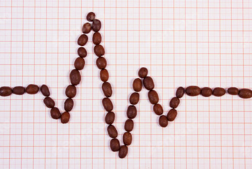 Preview: Electrocardiogram Line Of Brown Roasted Coffee Grains On Graph Paper, Ecg Heart Rhythm, Medicine