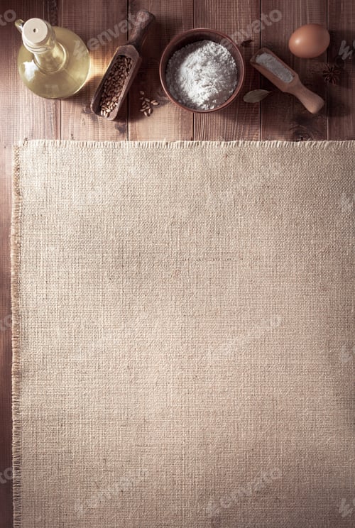 Preview: Bakery Products On Wooden Background