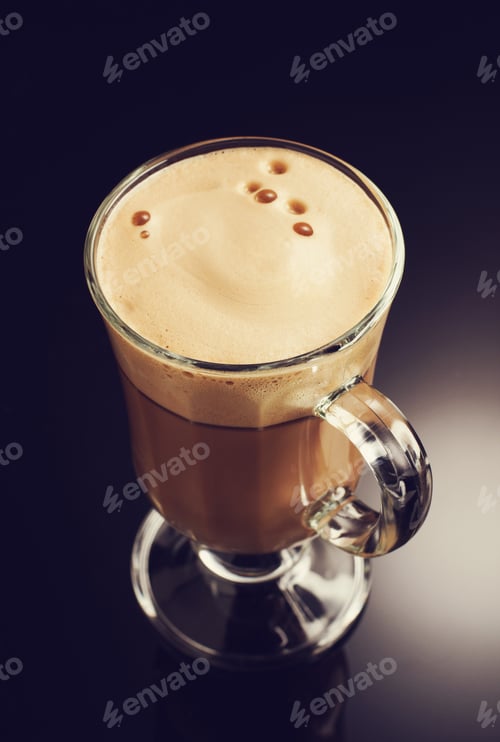 Preview: Cup Of Coffee On Black Background