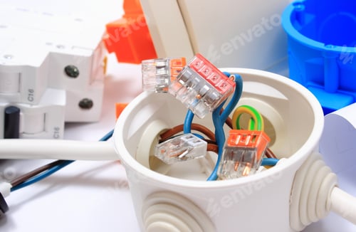 Preview: Components For Use In Installations, Copper Wire Connections In Electrical Box, Accessories For