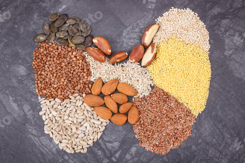 Preview: Ingredients As Best Nutritious Food For Healthy Thyroid. Natural Eating Containing Vitamins And