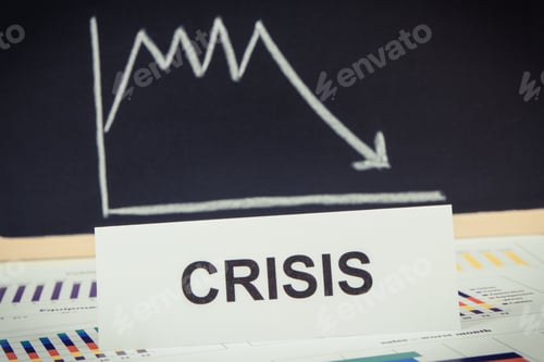 Preview: Graphs Representing Financial Crisis Caused By Coronavirus. Risk Of Global Recession Around World