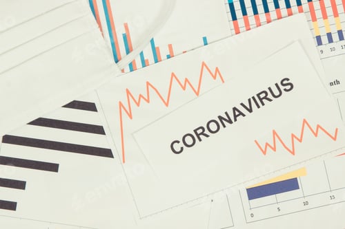Preview: Inscription Coronavirus And Declining Chart As Risk Of Global Financial Crisis Caused By Virus