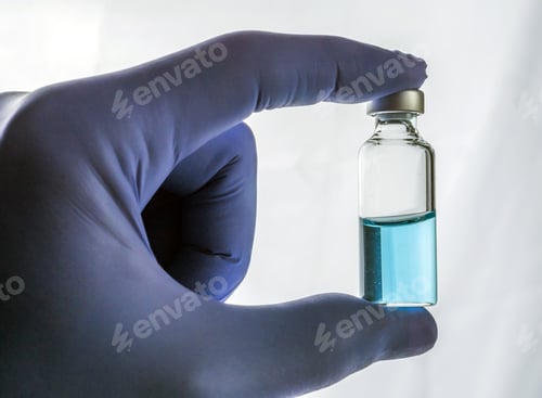 Preview: Detail Of Hand Medical Holding A Vial, Conceptual Image