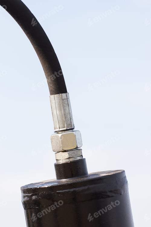 Preview: Detail And Part Of Industrial Hydraulic Or Pneumatic Machinery, Engineering And Technology Concept