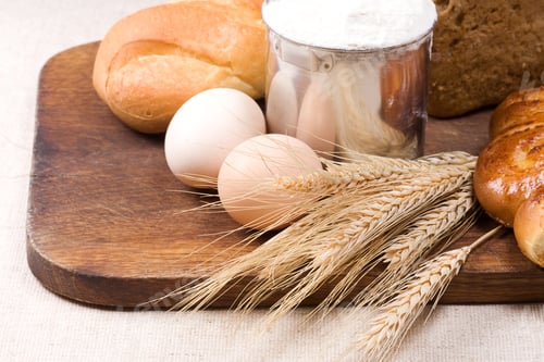 Preview: Set Of Bakery Products On Board