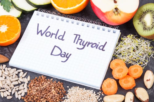 Preview: Notepad With Inscription World Thyroid Day And Best Nutritious Ingredients For Healthy Thyroid