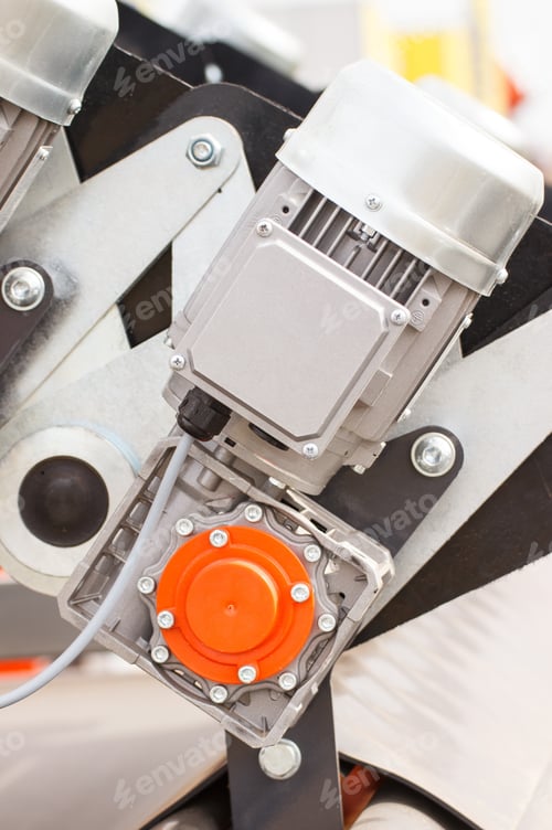 Preview: Detail And Part Of Electric Engine, Part Of Industrial Machinery, Technology Concept
