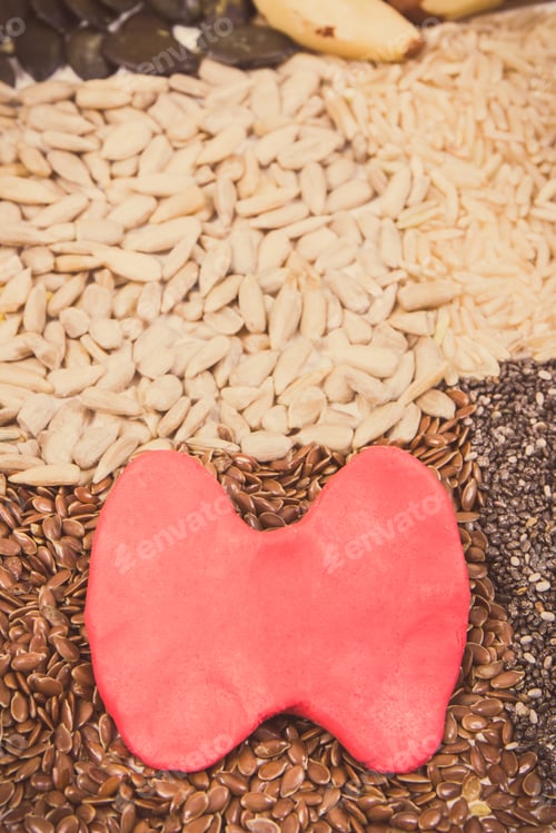 Preview: Red Thyroid Shape And Best Nutritious Natural Food For Healthy Thyroid