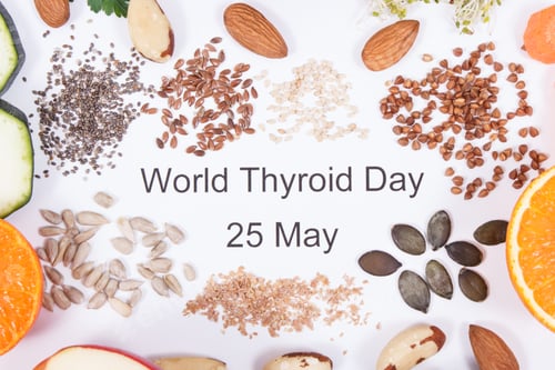 Preview: Inscription World Thyroid Day 25 May And Best Nutritious Ingredients For Healthy Thyroid. White