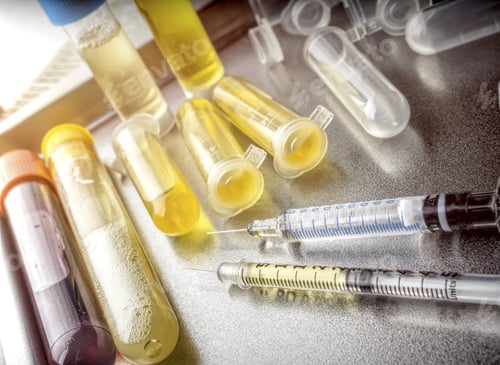 Preview: Several Vials And Syringe In Laboratory, Conceptual Image