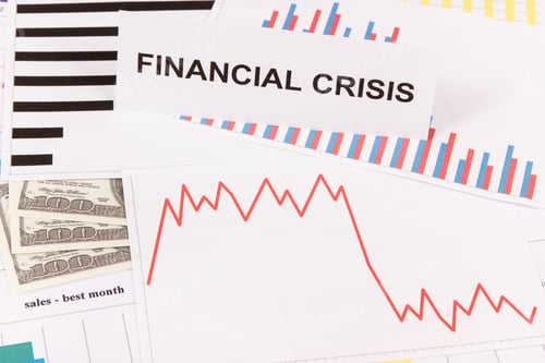 Preview: Currencies Dollar And Downward Graphs Representing Financial Crisis Caused By Coronavirus. Risk Of