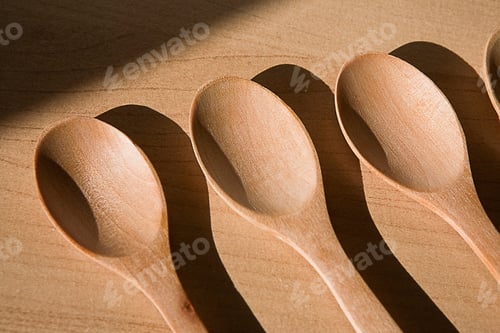 Preview: Wooden Spoons On Table Background