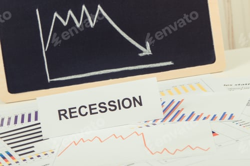 Preview: Inscription Recession And Downward Graphs Representing Financial Crisis Caused By Coronavirus