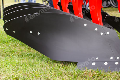 Preview: Part And Detail Of Agricultural Black Plow, Modern Technology In Agriculture Concept