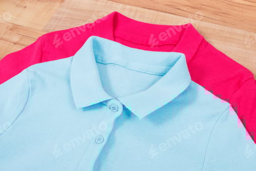 Preview: Folded Pink and Blue Polo Shirts