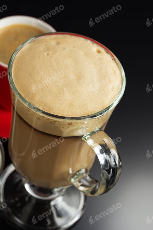 Preview: Cup Of Coffee On Black Background