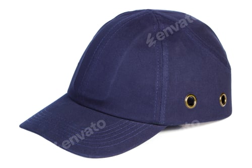 Preview: Closeup Of Navy Blue Baseball Cap Isolated On White Background, Protection From Sun