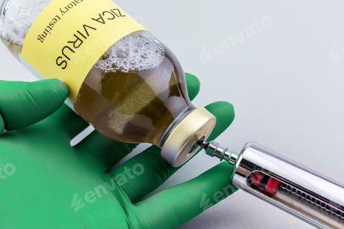 Preview: Scientist With Latex Gloves Fills Pesters Of Remedy Of The Virus Zika In A Laboratory During