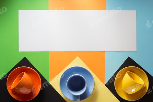 Preview: Empty Saucer At Abstract Colorful Background