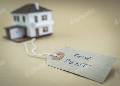 Preview: Small House With Tag Marked For Sale