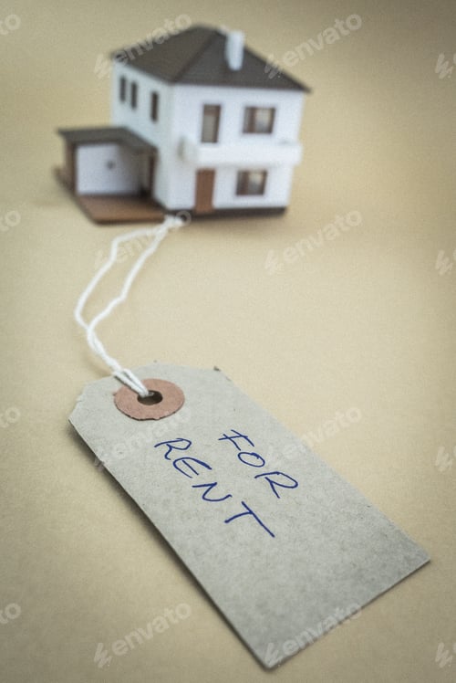 Preview: Small House With Tag Marked For Sale