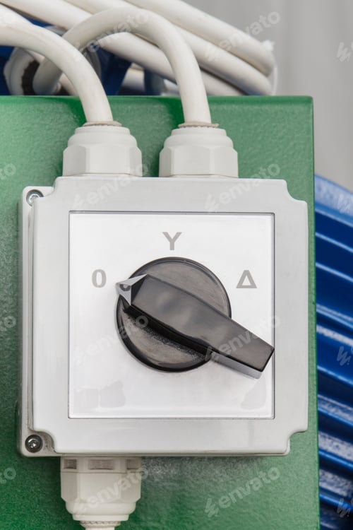 Preview: Electrical Switch And Connected Cables As Detail And Part Of Industrial Or Agricultural Machinery