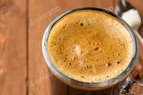 Preview: Cup Of Coffee On Wooden Background