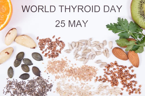 Preview: Inscription World Thyroid Day 25 May And Best Nutritious Ingredients For Healthy Thyroid. White