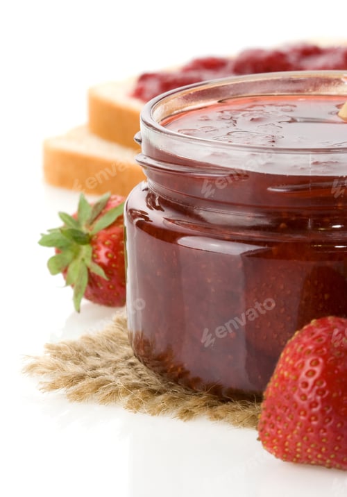 Preview: Strawberry Jam Isolated On White Background