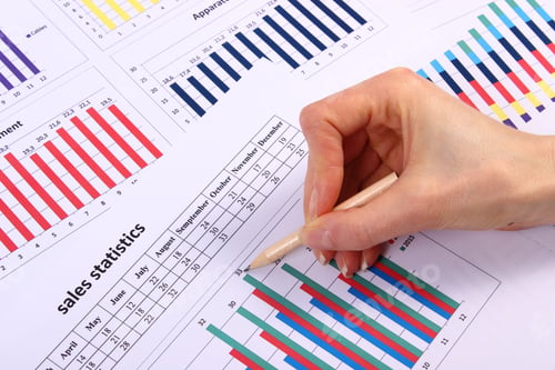Preview: Showing Financial Chart, Analysis Of Sales Plan, Business Report, Work Station With Paperwork