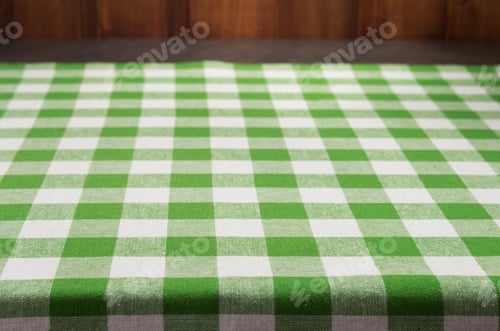 Preview: Cloth Napkin At Rustic Table In Front, Wooden Plank Board Background