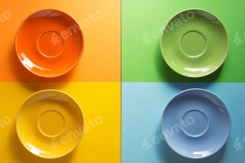 Preview: Empty Plate At Abstract Colorful Background