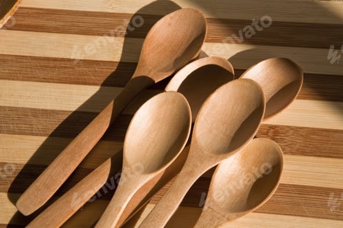 Preview: Wooden Spoons On Table Background