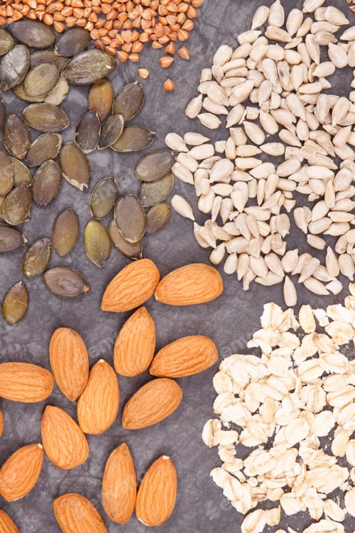 Preview: Different Ingredients Containing Magnesium, Vitamins, Dietary Fiber And Natural Minerals. Healthy