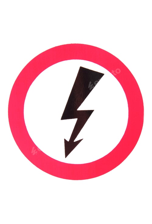 Preview: High Voltage Hazard, High Voltage Danger Sign, Electrical Symbol, Black Thunder And Red Circle