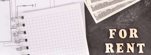 Preview: Inscription For Rent, Notepad And Currencies Dollar On Housing Plan, Concept Of Renting House Or