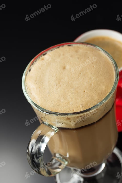 Preview: Cup Of Coffee On Black Background