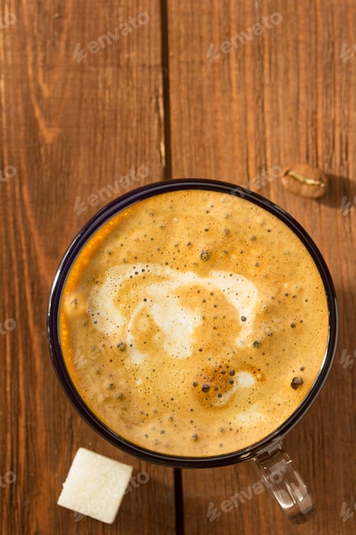 Preview: Cup Of Coffee On Wooden Background