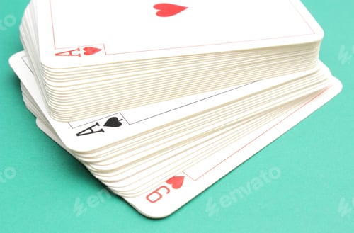Preview: Composition Of Game Cards Isolated On Green Background