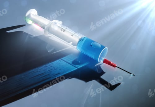 Preview: Syringe With Medication Illuminated Laterally, Conceptual Image